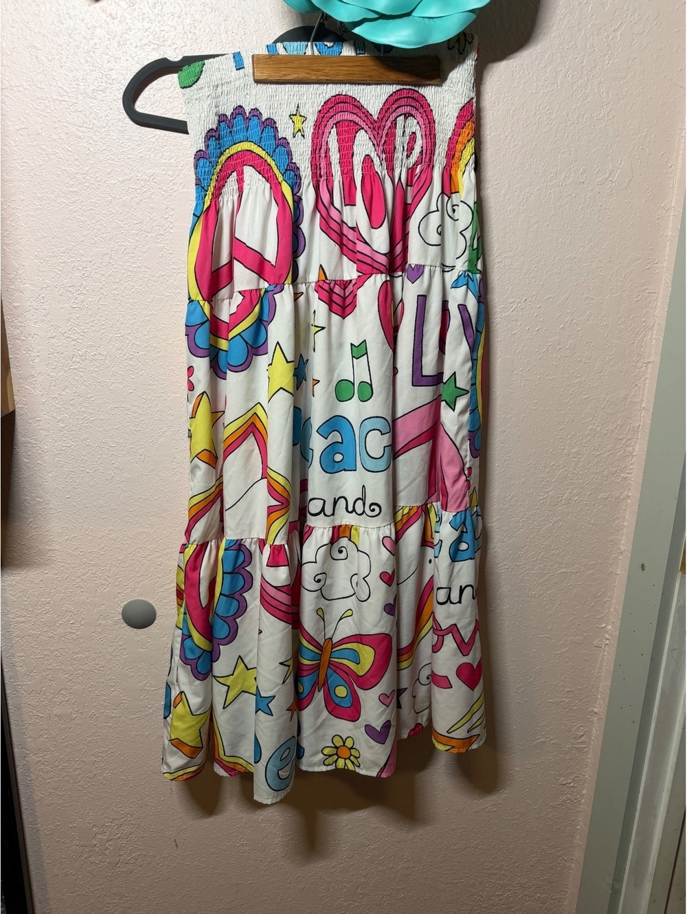 XL Colorful Peace & Love Boho Summer Dress - Feel the Groove